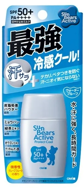 Молочко солнцезащитное Omi Brotherhood Menturm Sun Bears Active Cool SPF50 охлаждающее, 30 г