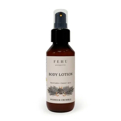 Fehu Body Lotion Wishes & Crumble парфюмированный бальзам для тела с карамелью и специями, 100 мл