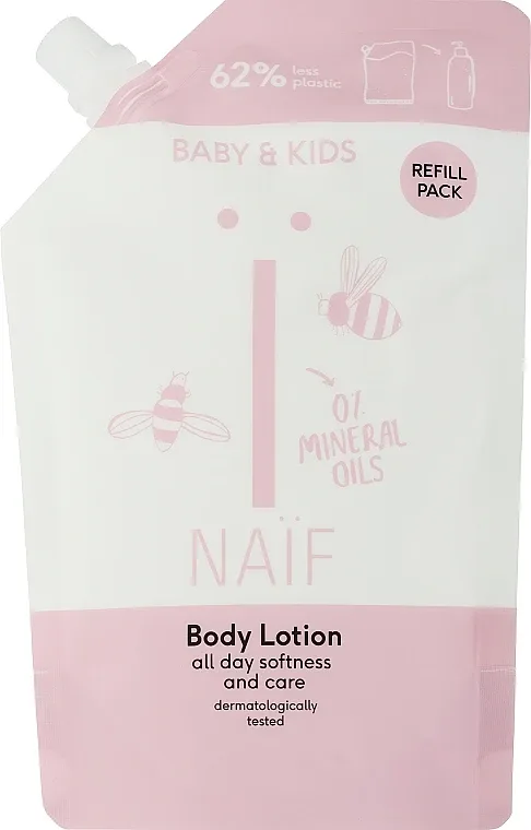 Naif Baby & Kids Body Lotion Refill сменный блок увлажняющего лосьона для тела, 340 мл