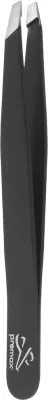 Пинцет для бровей Premax Black Collection, матовый чёрный, 9 см