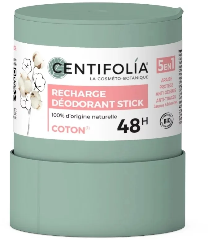 Centifolia Cotton дезодорант-стик 48h сменный блок, бальзам с ароматом цветка хлопка для чувствительной кожи 50 г