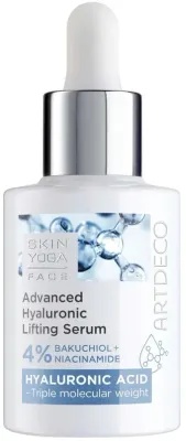 Artdeco Skin Yoga Face Hyaluronic Intensive Lifting Serum сыворотка для лица антивозрастная лифтинг с бакучиолом, ниацинамидом и гиалуроновой кислотой, 30 мл