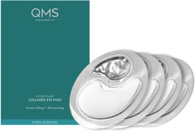QMS Hydromax Collagen Eye Pads патчи для кожи вокруг глаз коллагеновые 4 x 3.3 мл, с гиалуроновой кислотой, тройного действия