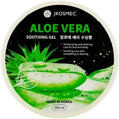 Jkosmec Aloe Vera гель для лица и тела успокаивающий многофункциональный 300 мл, гель алоэ вера увлажняющий