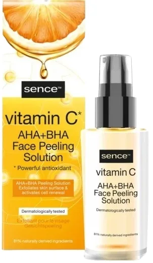 Пилинг для лица Sence Vitamin C AHA+BHA Face Peeling Solution с витамином C, 30 мл