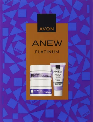 Набор для лица Avon Anew Platinum дневной крем с SPF 20 ночной крем и сыворотка с технологией Protinol для зрелой кожи 15+15+10 мл