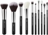 Набор кистей для макияжа Jessup Black Silver Mix Hair Brush Set T176 из 10 предметов — фото 1