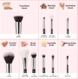 Набор кистей для макияжа Jessup Black Silver Mix Hair Brush Set T176 из 10 предметов — фото 2