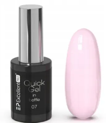 Гель для наращивания ногтей Excellent Pro Quick Gel In Bottle однофазный, во флаконе с кисточкой, 11 г, оттенок 07
