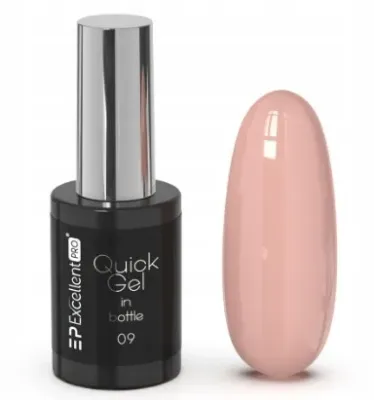 Гель для наращивания ногтей Excellent Pro Quick Gel In Bottle однофазный, во флаконе с кисточкой, 11 г, оттенок 09