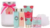 Набор Love Skin Sweet Vanilla Sugar скраб для тела 100 мл лосьон 75 мл гель для душа 75 мл соль для ванны 50 г и мочалка — фото 1