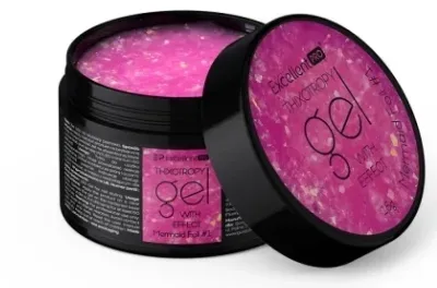 Тиксотропный гель для ногтей Excellent Pro Thixotropy Gel With Effect с блёстками, самовыравнивающийся, 15 г, оттенок Cinderella Pink
