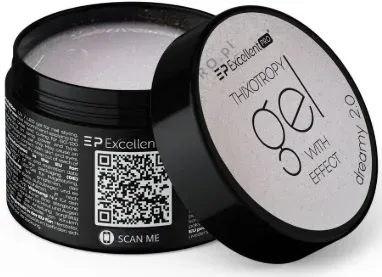 Тиксотропный гель для ногтей Excellent Pro Thixotropy Gel With Effect с блёстками, самовыравнивающийся, 50 г, оттенок Dreamy 2.0