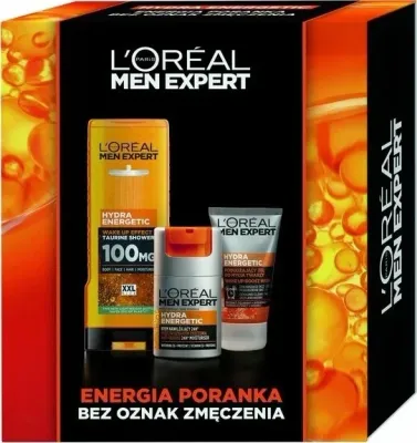 L'Oreal Paris Men Expert Hydra Energetic подарочный набор для мужчин: гель для душа с таурином 400 мл, увлажняющий крем против усталости 50 мл, гель для умывания 100 мл