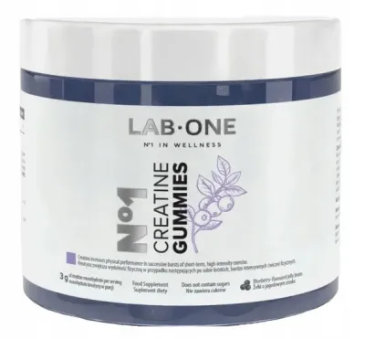 Креатин в мармеладках Lab One Creatine Gummies со вкусом черники, 60 шт