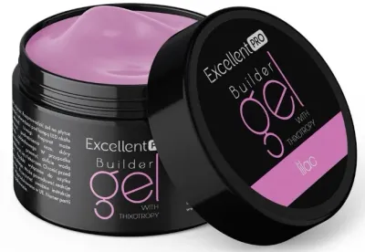 Однофазный гель для ногтей Excellent Pro Builder Gel With Thixotropy тиксотропный, жёсткий, 15 г, оттенок Lilac