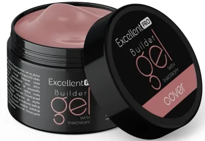 Однофазный гель для ногтей Excellent Pro Builder Gel With Thixotropy тиксотропный, жёсткий, 50 г, оттенок Cover