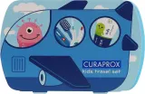 Дорожный набор Curaprox Kids для детей 6-12 лет зубная щетка паста 10 мл межзубные ершики и наклейки синее — фото 1