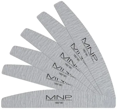 Пилка для ногтей Mesauda Milano MNP Zebra Curved File 180/180 изогнутая, 6 шт