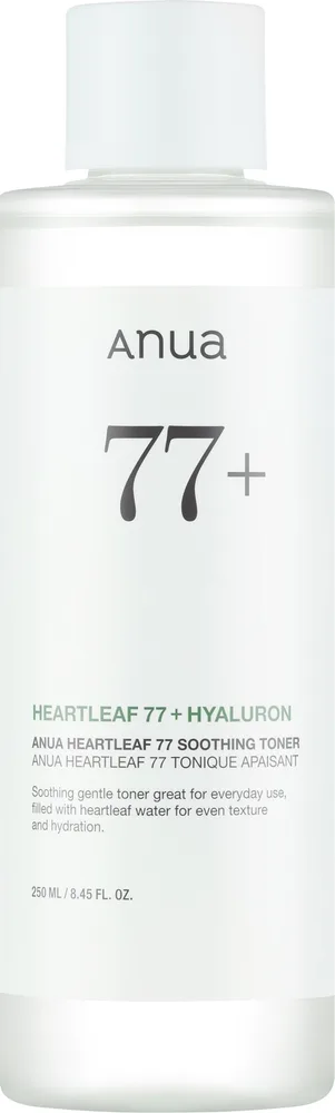 Успокаивающий тоник для лица Anua Heartleaf 77 + Hyaluron Soothing Toner с экстрактом хауттюйнии сердцевидной, 250 мл