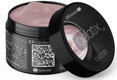 Строительный гель для ногтей Excellent Pro Gelatix 2.0 желеобразный, очень густой, 50 г, оттенок Biscotti