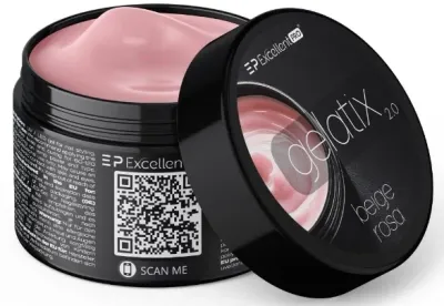Строительный гель для ногтей Excellent Pro Gelatix 2.0 желеобразный, очень густой, 50 г, оттенок Beige Rosa