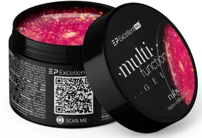 Многофункциональный гель для ногтей Excellent Pro Multifunction Gel фиолетовый, средней вязкости, 15 г, оттенок Ruby