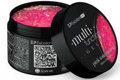Многофункциональный гель для ногтей Excellent Pro Multifunction Gel фиолетовый, средней вязкости, 15 г, оттенок Pink Tourmaline