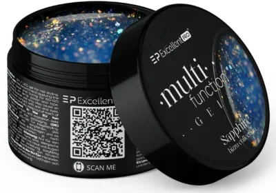 Многофункциональный гель для ногтей Excellent Pro Multifunction Gel фиолетовый, средней вязкости, 15 г, оттенок Sapphire