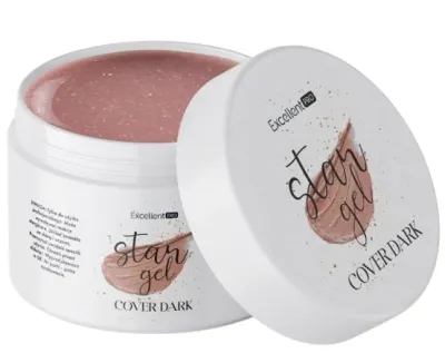 Гель для ногтей Excellent Pro Star Gel однофазный, с мерцающим золотым финишем, 15 г