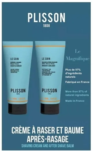 Plisson 1808 Clean Shaven Gift Box мужской подарочный набор: крем для бритья 100 мл и бальзам после бритья 100 мл