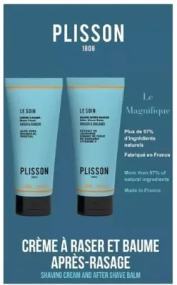 Plisson 1808 Clean Shaven Gift Box мужской подарочный набор: крем для бритья 100 мл и бальзам после бритья 100 мл