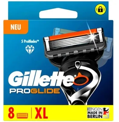 Сменные кассеты для бритвенного станка Gillette Fusion 5 ProGlide, 5 ультратонких лезвий, с триммером, 8 шт