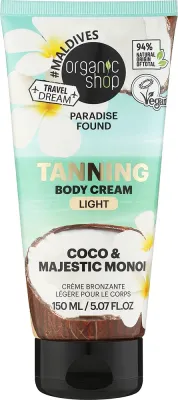 Крем для тела с эффектом загара Organic Shop Paradise Found Light Tanning Body Cream Coco &amp; Majestic Monoi, 150 мл