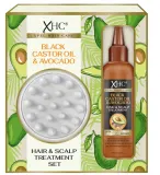 Xpel Marketing Ltd Xpel Marketing Ltd Xpel Hair Care Black Castor Oil & Avocado Set Hair & Scalp Treatment Set (cond/100 мл + h/massager/1pc) - Набор Xpel Hair Care Black Castor Oil & Avocado несмываемый кондиционер 100 мл и массажер для кожи головы — фото 1