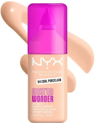 NYX Professional Makeup Podkład do twarzy - Тональный флюид NYX Professional Make Em Wonder Soft Matte матирующий стойкий, 30 мл, оттенок 04 - Cool Porcelai