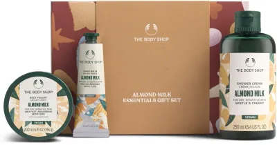 Набор The Body Shop Almond Milk йогурт для тела 250 мл гель для душа 250 мл и крем для рук 30 мл