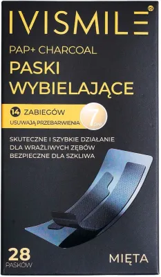 Полоски для отбеливания зубов Ivismile Mint Black Dry Teeth Whitening Strips со вкусом мяты, 28 шт