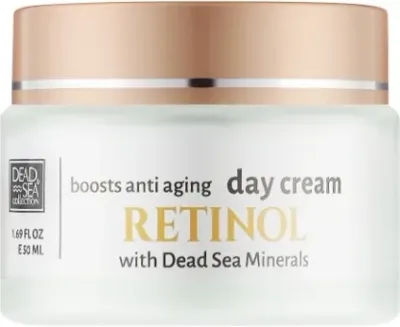 Dead Sea Collection Retinol Boosts Anti-Aging Day Cream дневной крем для лица с ретинолом и минералами Мёртвого моря 50 мл, антивозрастной