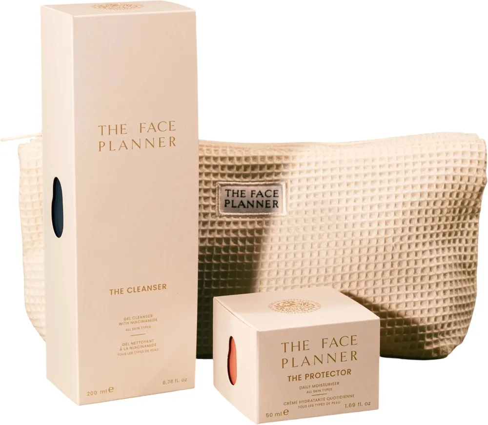 Набор The Face Planner The Simple Plan очищающий гель с ниацинамидом 200 мл увлажняющий крем 50 мл и косметичка