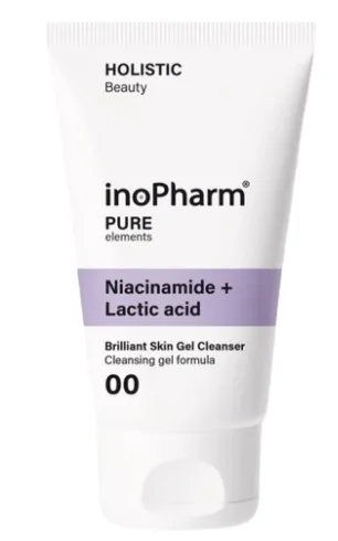 Очищающий гель для лица InoPharm Pure Elements с ниацинамидом молочной кислотой и гамамелисом 150 мл