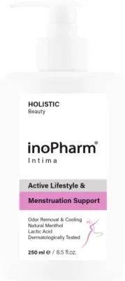 InoPharm Intima Active Lifestyle and Menstruation Support гель для интимной гигиены с молочной кислотой и лактобактериями, для менструации 250 мл