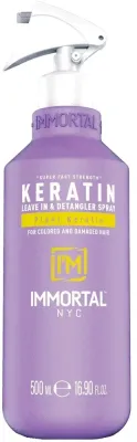 Двухфазный спрей для волос и бороды Immortal NYC Keratin Leave-In + Detangler Spray с кератином, 500 мл