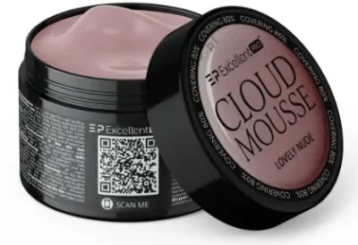 Гель строительный для ногтей Excellent Pro Cloud Mousse Builder Gel жёсткий, самовыравнивающийся, 50 г, оттенок Lovely Nude