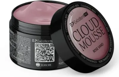 Гель строительный для ногтей Excellent Pro Cloud Mousse Builder Gel жёсткий, самовыравнивающийся, 50 г, оттенок Rose Sand