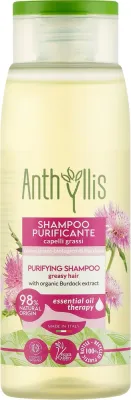Шампунь Anthyllis Purifying с экстрактом лопуха и алоэ вера для жирных волос, 98% натуральный, 300 мл