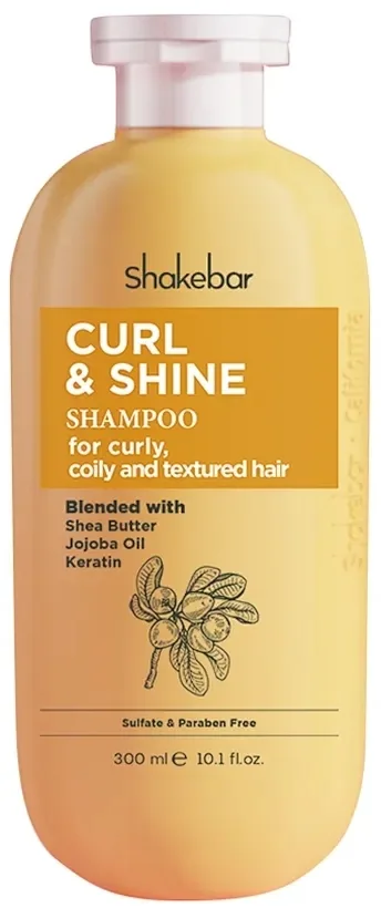 Шампунь Shakebar Curl & Shine для кудрявых волос с маслом ши, жожоба и кератином, 300 мл