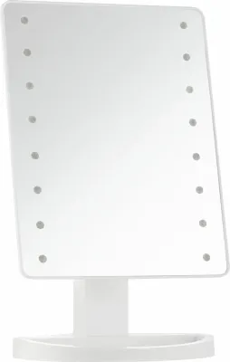 Зеркало косметическое Lewer Makeup Mirror со светодиодной подсветкой, на подставке, белое, 1 шт