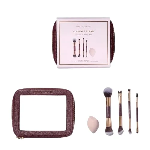 Набор кистей и спонжа для макияжа с косметичкой Sosu by SJ Flawless Blend Giftset