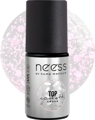 Топ для гибридных лаков Neess Confetti Crush, с разноцветными частицами, 4 мл